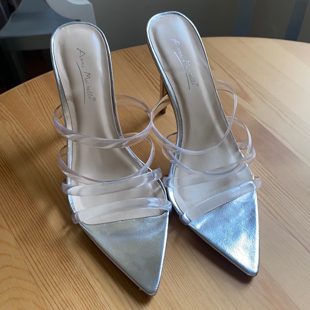 Anne Michelle Metallic Silver Heels